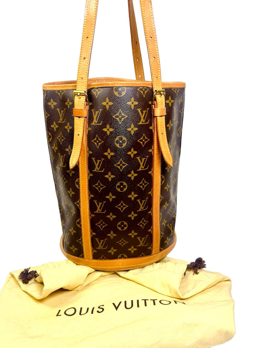 Louis Vuitton LV Tote Bucket bag GM Brown Monogram ~Dust Bag and COA~